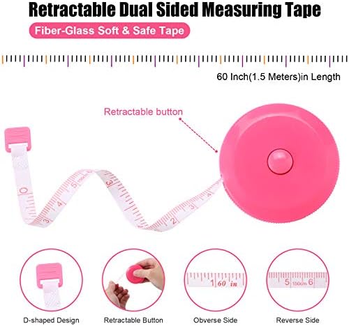 Tape Measure Retractable, Fabric Measuring Tape, 60 Inch Small Sewing Tailor - Image 3