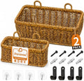 Wall Hanging Baskets, 2 Pack Woven Wicker Baskets by Panovox