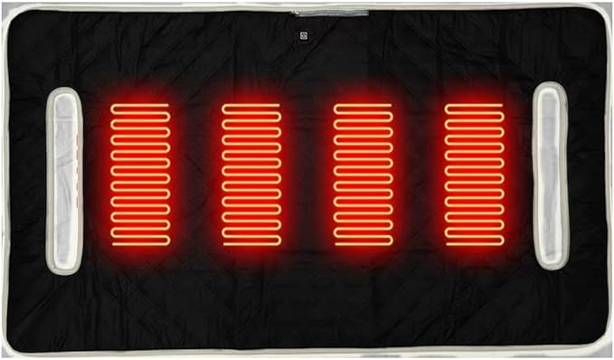 Golf cart Heated seat Cover, 3 Heating Levels and 4 Heating Zones,Non-Slip Universal fit Four-Zone Heating, External Power Supply/Power Bank Heating Options USB/Type-C Power Supply