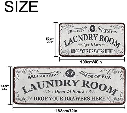 Laundry Room Long Mat Area Rug Non-Slip Floor Mat Waterproof Farmhouse Carpet - Image 2