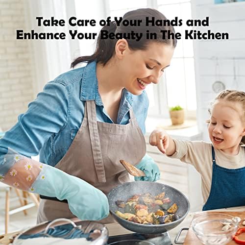 KAQ Reusable Household Cleaning Gloves Rubber: 3 Pairs Latex Free Kitchen Gloves - Image 4