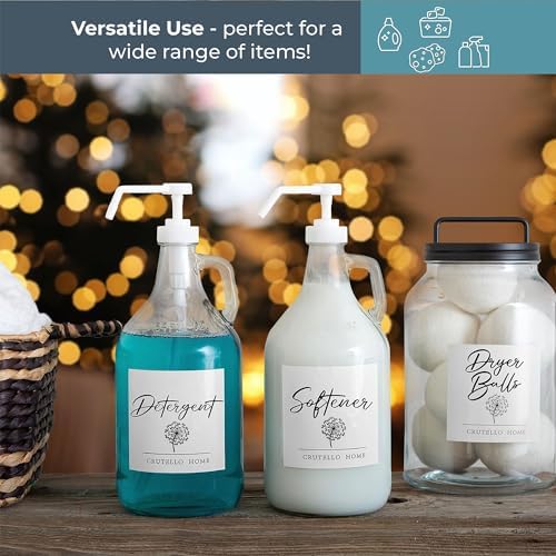 Crutello Glass Pump Dispenser for Laundry Detergent, Countertop Accessory - Image 3