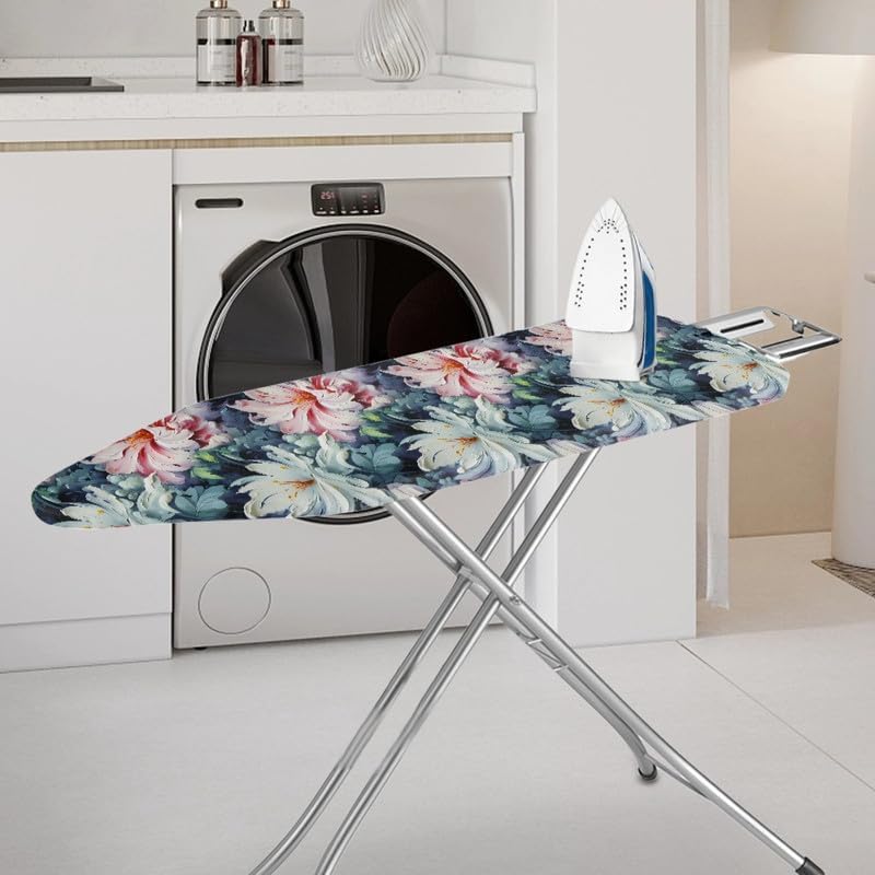 Oil Painting Iris Flowers Ironing Board Cover-15x 54 White Pink Iris Flower - Image 2