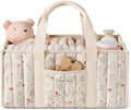 Blissful Diary Floral Diaper Caddy Organizer, Storage Basket, Floral Beige by BlissfulDiary