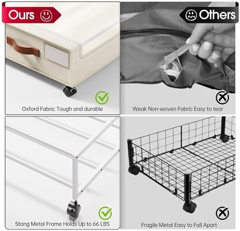 Yecaye 4 Pack Under Bed Storage - Image 4