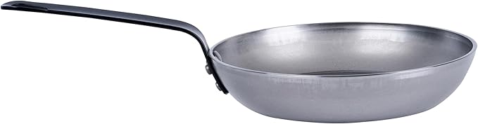 Restaurantware Fry Pan 1 Pack of 7.8 Inches Carbon Steel Non-Stick Searing Pan With Ergonomic Handle Silver For Sauteing and Omelets