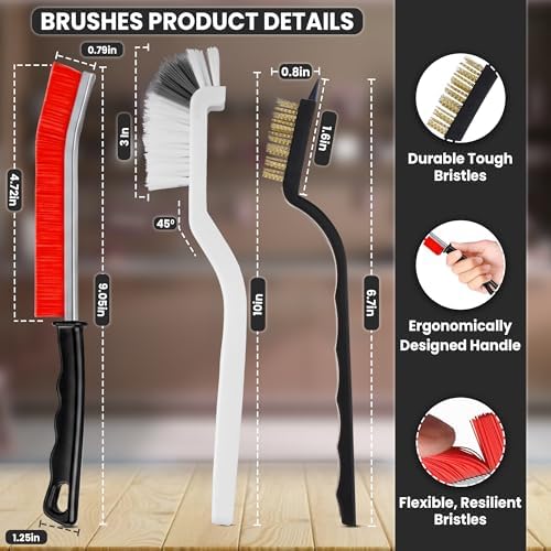 8 Pcs Crevice Cleaning Brush Set Hard Bristle Tools - Image 2
