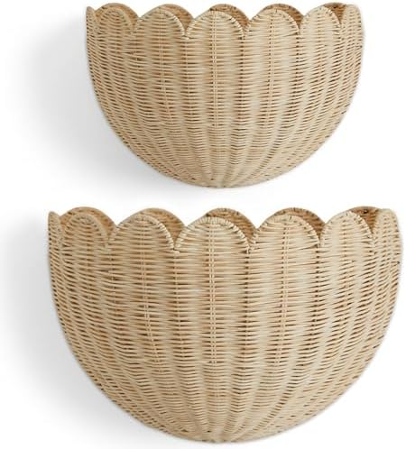 BEBE BASK The Original Scalloped Wicker Wall Basket – Set of 2 by BEBEBASK%C2%AE