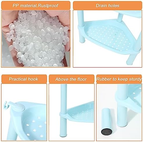 3 Tier Shower Caddy Organizer Shelf Corner, 13.5 x 10 x 26 Inches, Plastic - Image 6