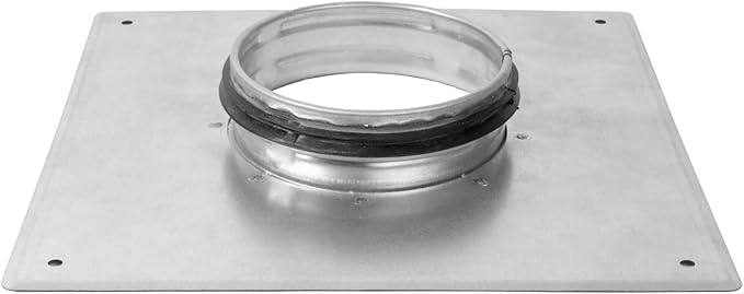 Duct Connector Flange - 4 Inch Ducting - Galvanized Steel with Rubber Gasket - Straight or Flex Pipe Flange for Heating, Cooling, Air Ventilation Systems