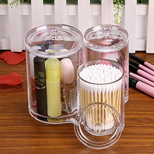Hipiwe Clear Acrylic Cotton Swab Holder Cotton Round Container, 3 Slots - Image 7