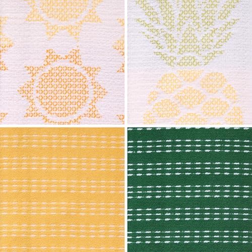 Ritz 4-Piece Kitchen Towel Set, Jacquard Pineapple & Sun Toss Prints - Image 2