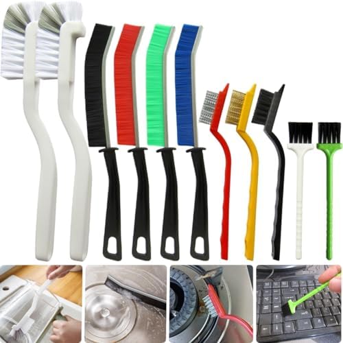 CRAFNEW 11Pcs Crevice Cleaning Brush Set, Hard Bristle Gap Cleaner Brushes by CRAFNEW