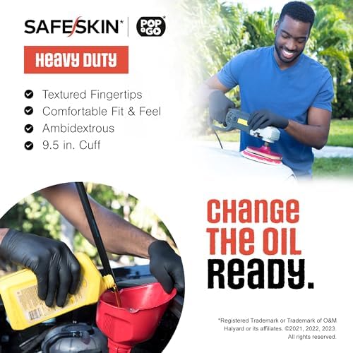 SAFESKIN Heavy Duty Nitrile Disposable Latex Free Gloves - Image 4
