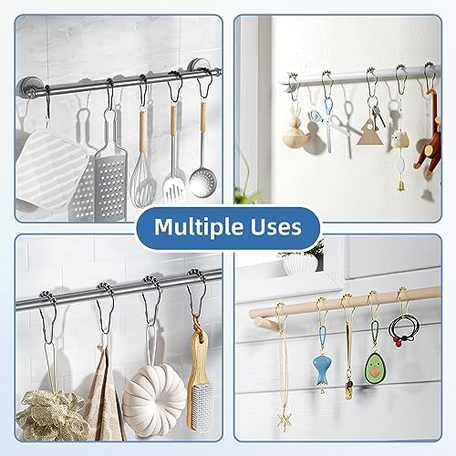 Titanker Shower Curtain Hooks Rings, Rust-Resistant Metal Shower Curtain Hooks - Image 4