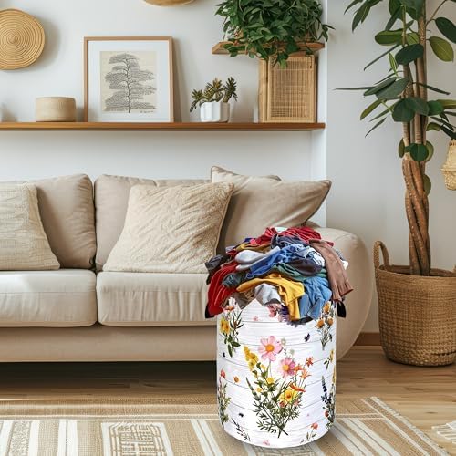 Hawaii Floral Laundry Basket Oxford Cloth Foldable Hamper 18.9x16.5 Inch - Image 2