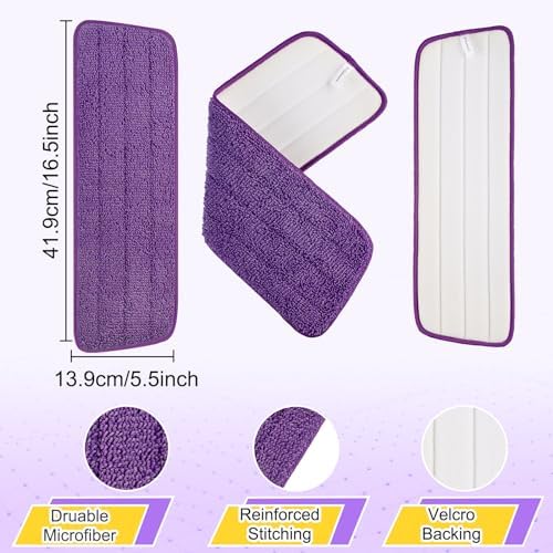 16.5 Inch Reusable Mop Pads Microfiber Spray Mop Replacement Heads - Image 3