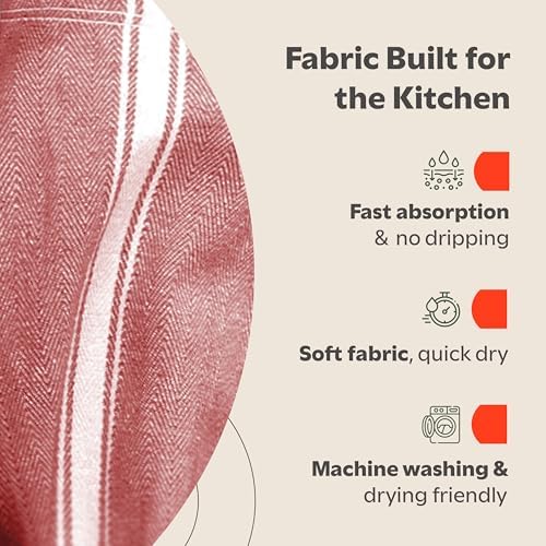 Zeppoli Classic 15 Pack 100% Natural Cotton Kitchen Towel Set, Reusable Wash - Image 4