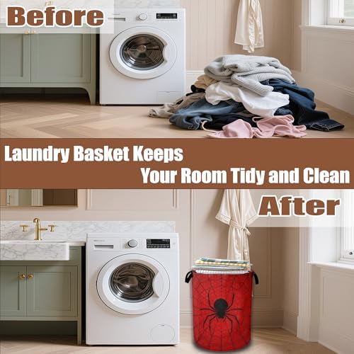 Red Spider Web Laundry Baskets, Laundry Hamper, Storage Basket - Image 6
