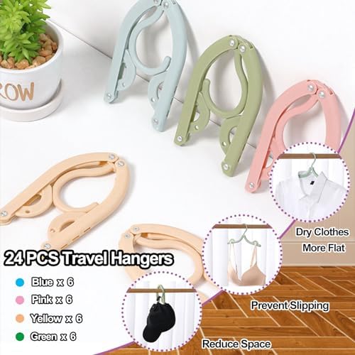 24PCS Travel Hangers, Portable Folding Clothes Hangers, - Image 3