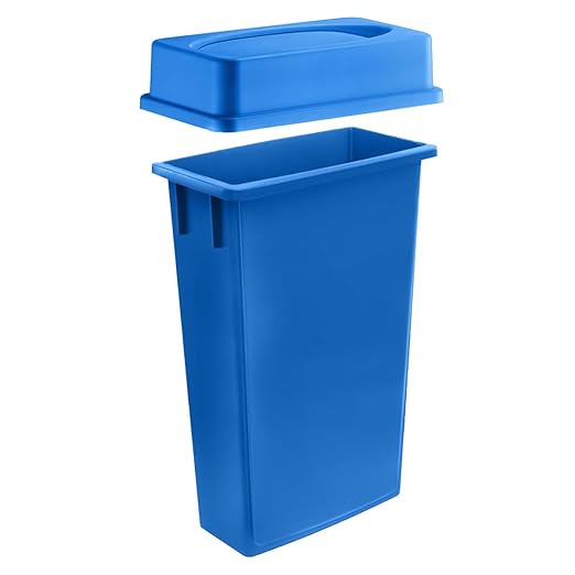 3 pack 23 Gallon Waste Bin with Swing Lid, Heavy-Duty Trash Can, Slim Rectangular Garbage Bin, Durable Waste Container, Recycling Bin, Plastic Wastebasket for Kitchen, Garage, Restaurants, Office