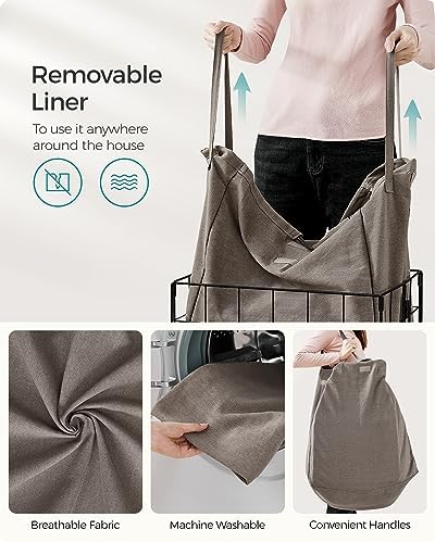 SONGMICS Laundry Hamper, Collapsible, 23.8 Gal. - Image 6