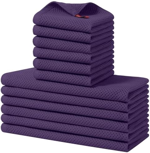Homaxy 12 Pack 100% Cotton Kitchen Towels and Dishcloths Set by Homaxy