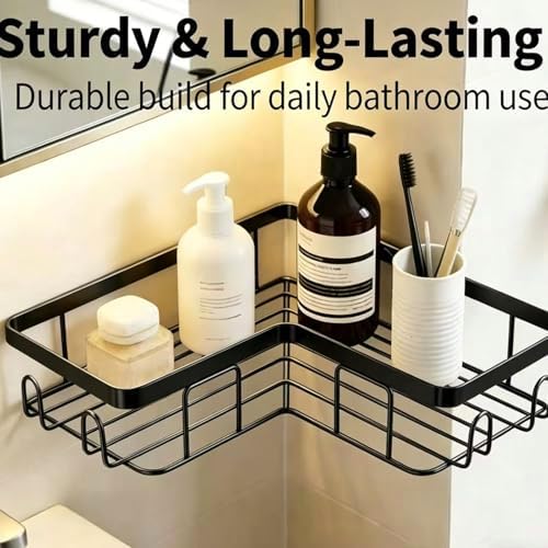 Shower Caddy 3 Pack, No Drilling Adhesive Bathroom Organizer Shelf Rack - Image 5