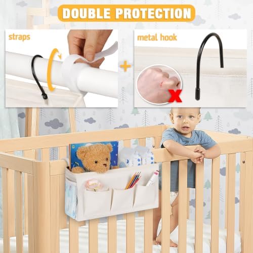 Lilithye Bedside Caddy, Bedside Storage Bag Hanging Organizer - Image 4