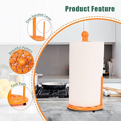 Orange Cast Iron Paper Towel Holder - Image 2