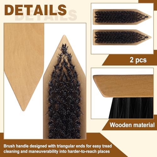 2 Pack Heavy Duty Boot Brush, Wooden Shoe Cleaning Brush - Image 5