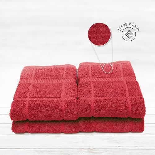 100% Cotton Terry Dish Towels, 4 Pack Plain, 16 x26 Inches, Super Soft and - Image 3