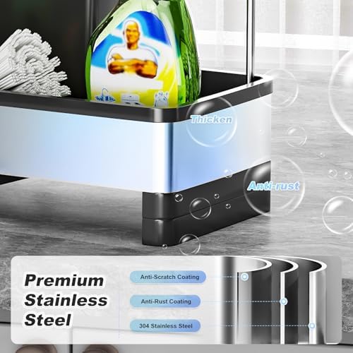 Ewaiira Sponge Holder for Kitchen Sink, Stainless Steel Sink Caddy - Image 2