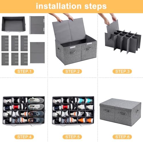 Shoe Storage Organizer for Closet Fits 20 Pairs, Large Shoe Storage Box - Image 7