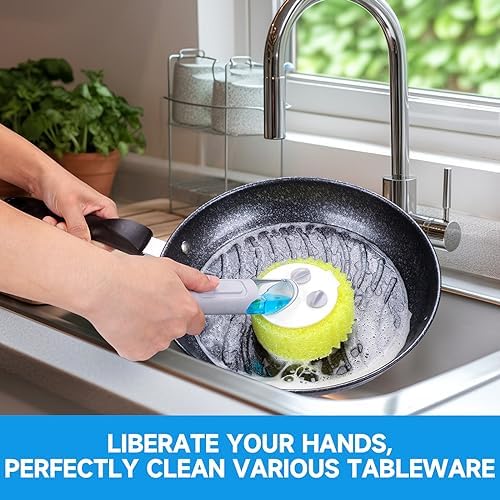 Smile Sponge Dish Wand Holder for Scrub Daddy, Soap Dispensing Handle, Scratch - Image 4