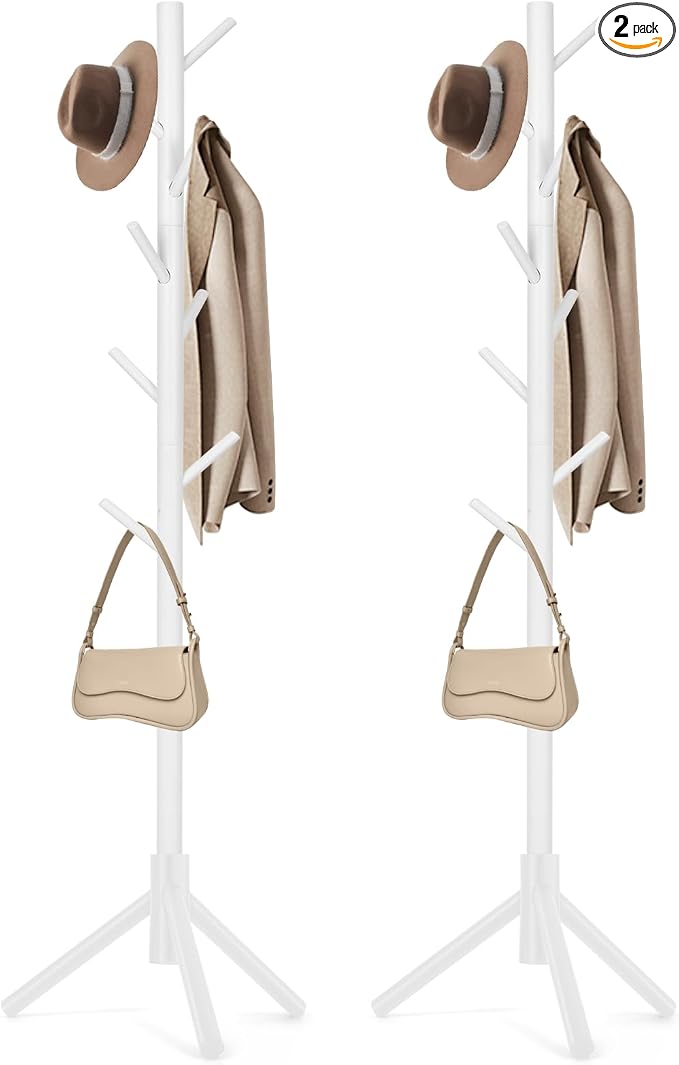 WANGMUXIA 2 PCS Coat Rack, Freestanding Coat Rack by WANGMUXIA