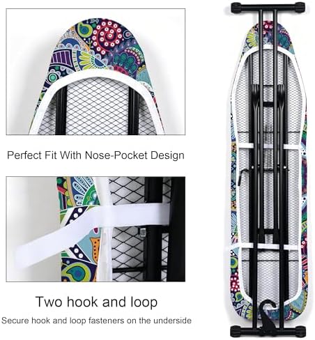 Boho Ironing Board Cover and Pad 15x54 Inch, 100% Cotton Surface Heavy Duty - Image 3