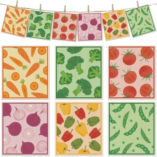 6 Pcs Swedish Paper Cloths for Kitchen, Reusable Paper Towels Washable by Revahope