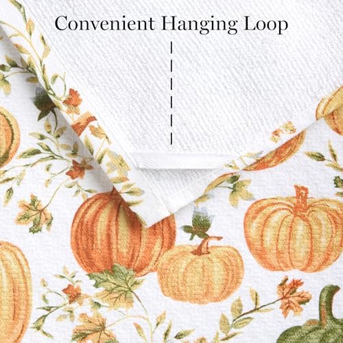 Martha Stewart Autumn Harvest Pumpkins Kitchen Towel 3-Pack Set, 100% Cotton - Image 5