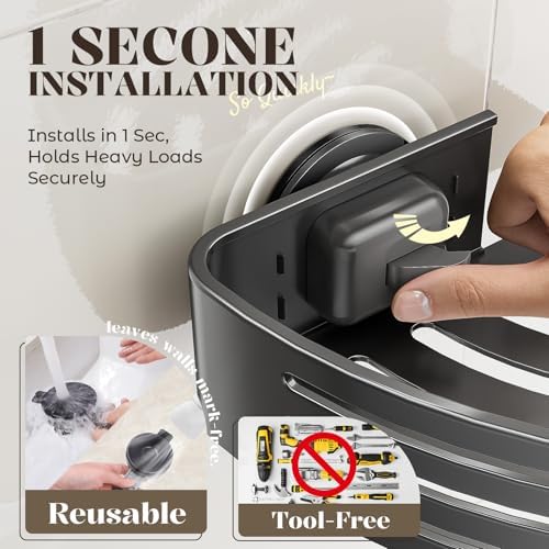 Corner Shower Caddy Suction Cup, Shower Shelves - Image 5