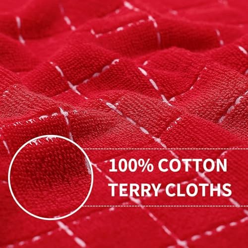 Homaxy 100% Cotton Terry Kitchen Towels, 8 Pack - Image 2