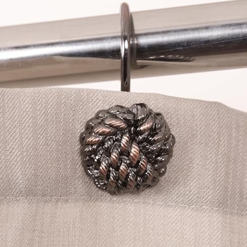 Vintage Bronze Shower Curtain Hooks: Rust Proof Metal Curtain Rings - Image 5