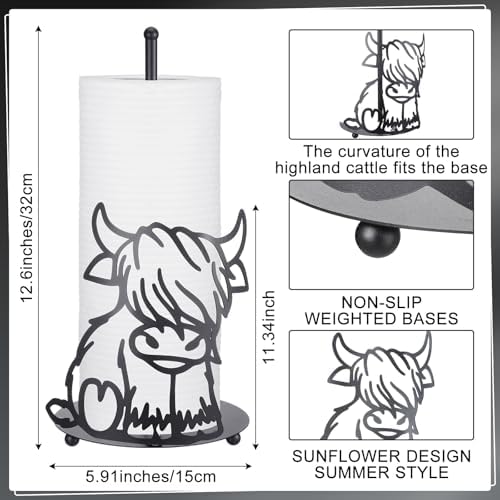 Shimeyao Highland Cow Metal Paper Towel Holder Stand - Image 2