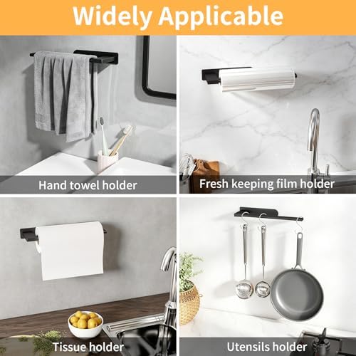 Jesginboo Under Cabinet Paper Towel Holder, Matte Black - Image 5