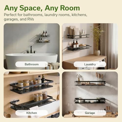 EVALAND Self Adhesive Shower Caddy Organizer 2-Pack No-Drill Storage - Image 5