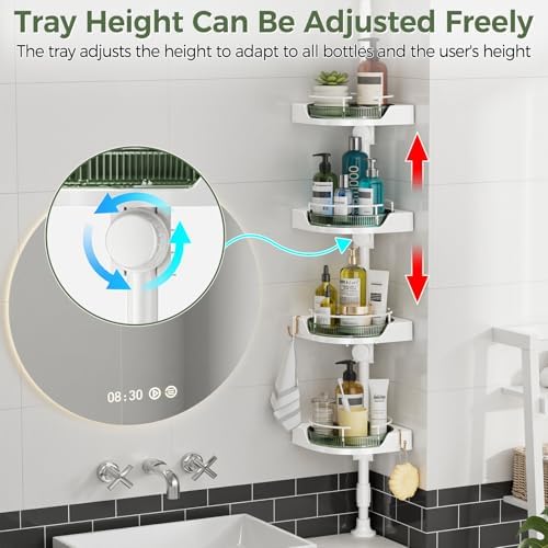 AKINBAS 360° Rotating Shower Caddy Tension Pole - Image 6