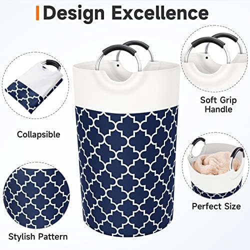 Large Laundry Basket 82L Tall Collapsible Hamper - Image 3
