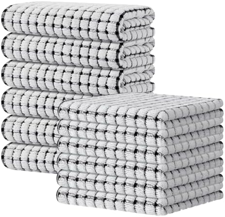 Kitinjoy Cotton 12 Pack Kitchen Towels and Dishcloths Sets by Kitinjoy