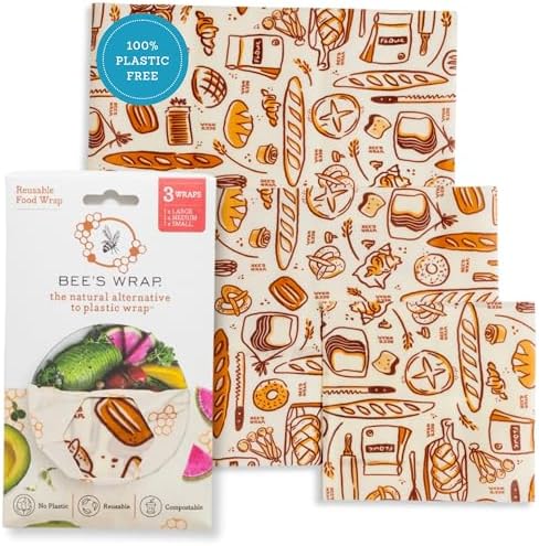 Bee's Wrap Beeswax Food Wraps, 3 Pack Assorted by BeesWrap