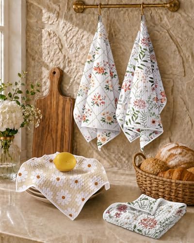 Miss Adola Reversible 3 Pack Microfiber Dish Cloths, Floral Whispers - Image 5
